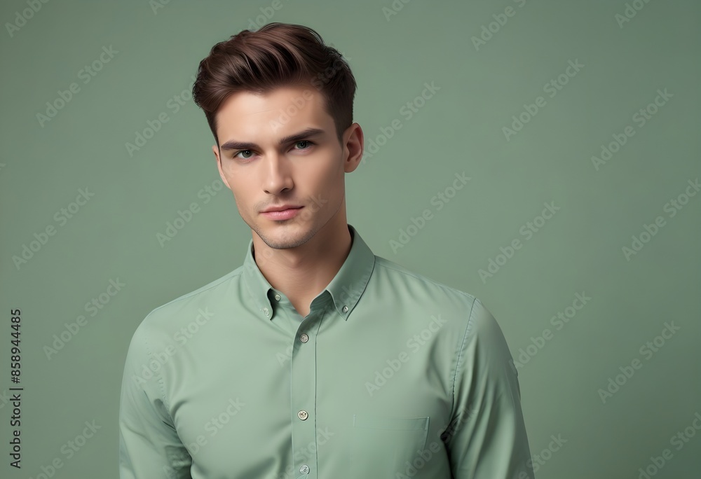 Fototapeta premium Positive man on clean background