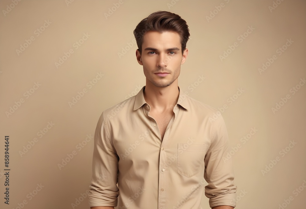 Obraz premium Positive man on clean background