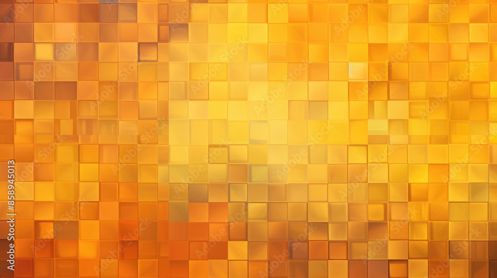 Abstract yellow orange square mosaic tile wall texture background banner panorama, with textured seamless geometric shapes retro pattern, Generative AI Abstract yellow orange square mosaic tile wall texture background banner panorama, with textured seamless geometric shapes retro pattern, Generative AI