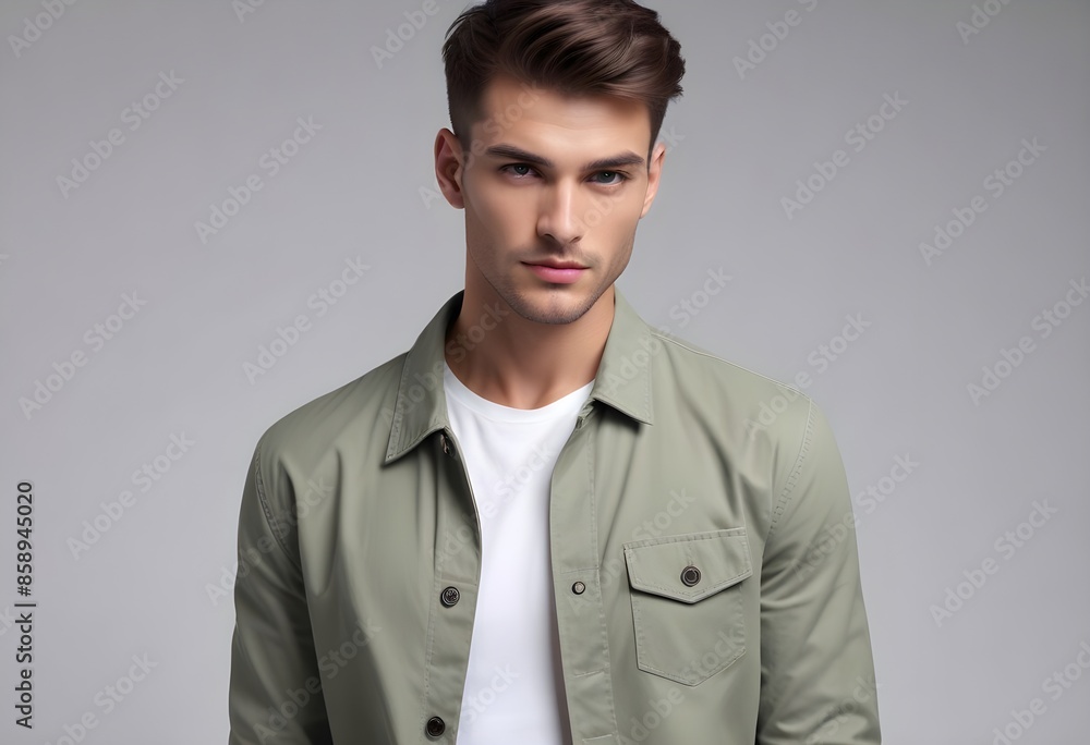 Positive man on clean background Positive man on clean background