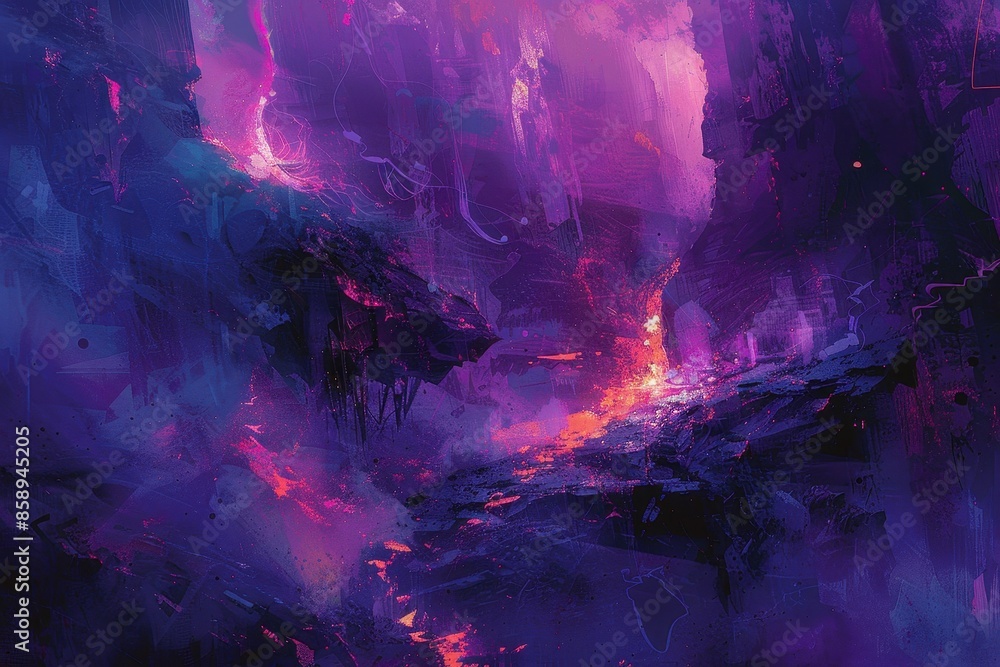 Abstract Landscape with Purple and Pink Hues Abstract Landscape with Purple and Pink Hues