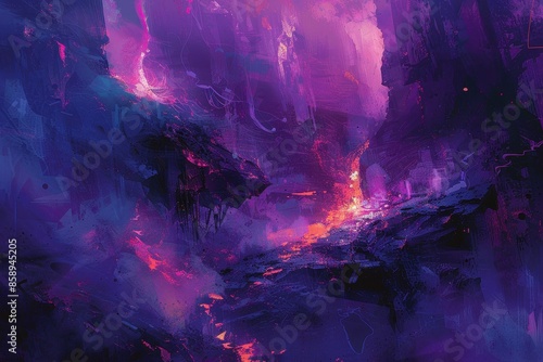 Abstract Landscape with Purple and Pink Hues