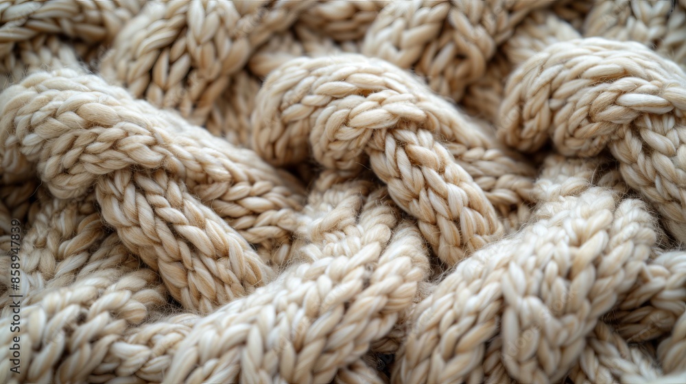 Background texture of beige knitted things from thick woolen,Texture of beige big knit blanket,Large knitting,big yarn. Background texture of beige knitted things from thick woolen,Texture of beige big knit blanket,Large knitting,big yarn.