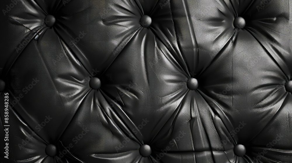 Naklejka premium Black leather background,Black leather texture.