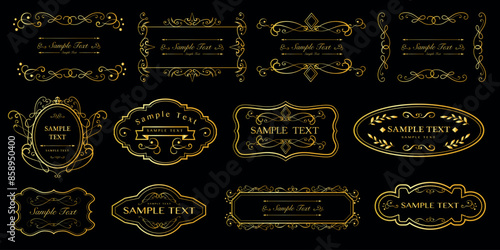 Luxury borders and frames. Old ornate labels, antique luxury vintage, sale sticker or invitation card..eps