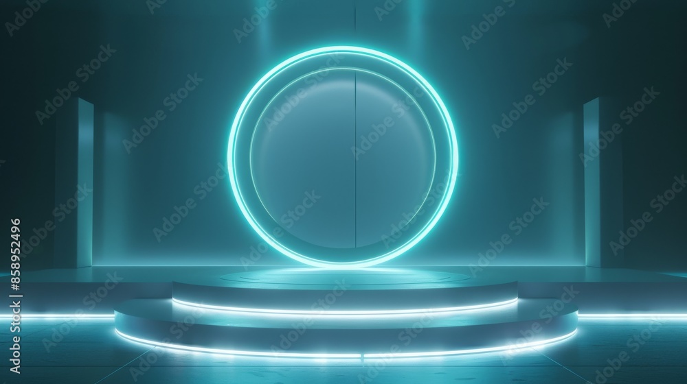 custom made wallpaper toronto digitalNeon Circle in a Futuristic Room