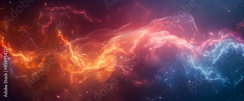 Feel the amazing energy of colorful abstract light waves in space, displaying cosmic beauty