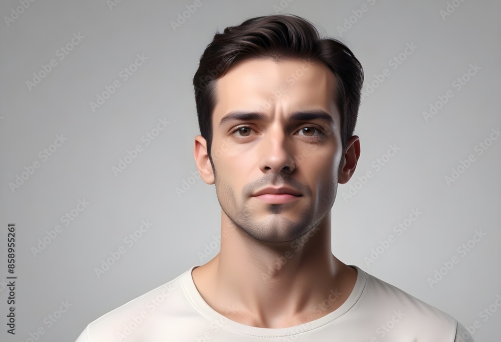Fototapeta premium Positive man on clean background