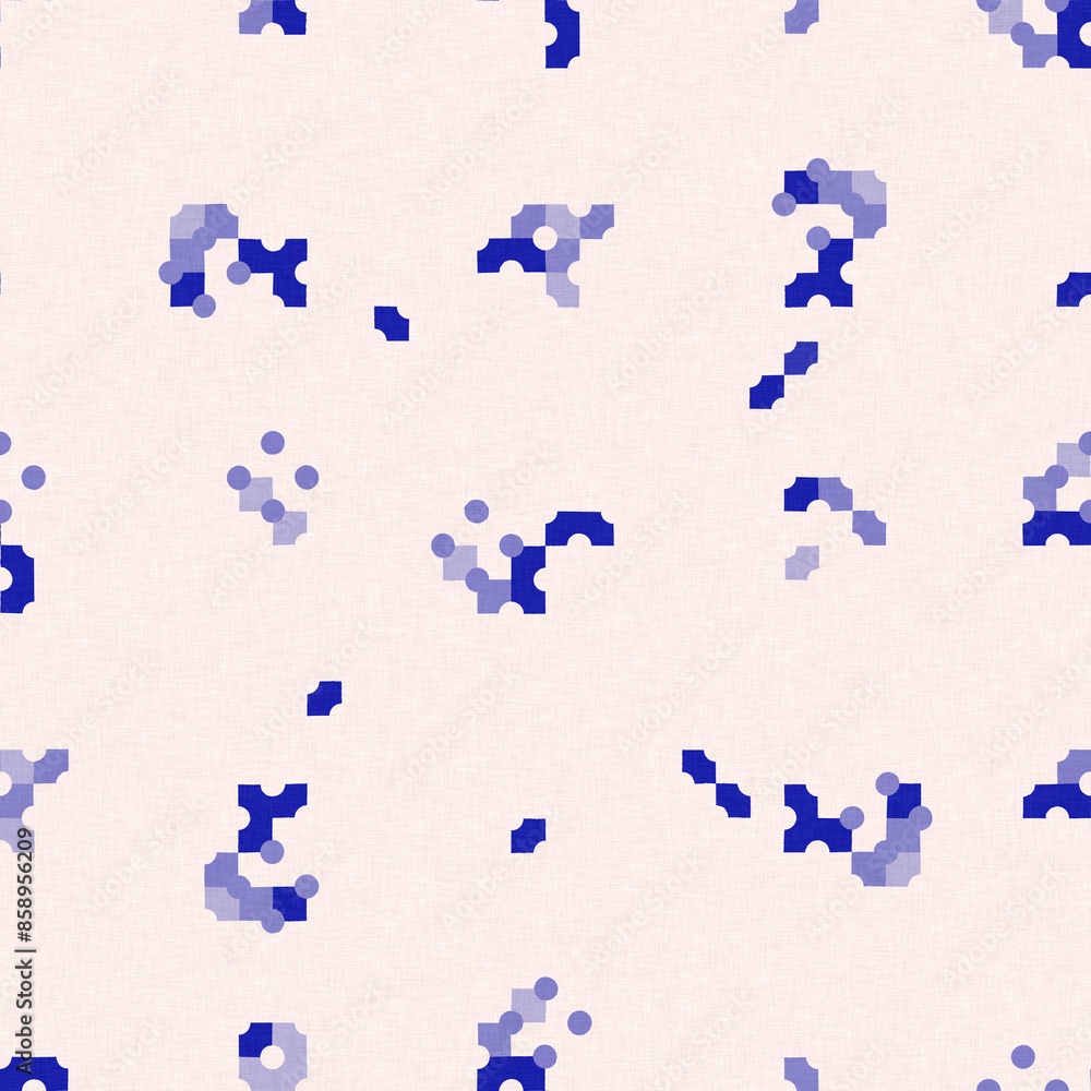 Faded electric blue glitch geo washed effect seamless pattern. Indigo dye grungy blotched distress abstract background texture repeat. Faded electric blue glitch geo washed effect seamless pattern. Indigo dye grungy blotched distress abstract background texture repeat.