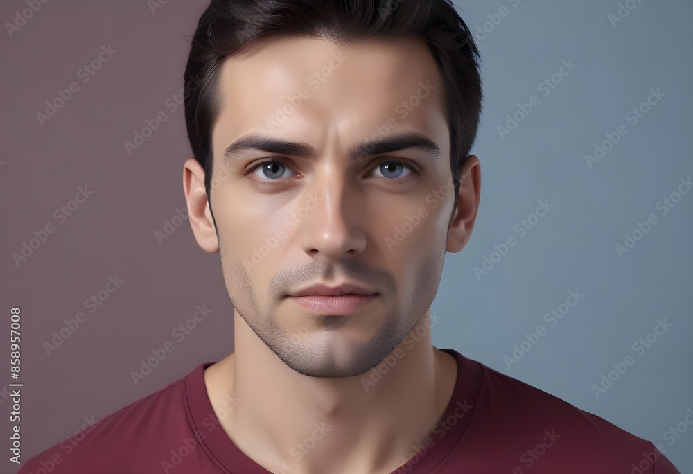 Fototapeta premium Positive man on clean background