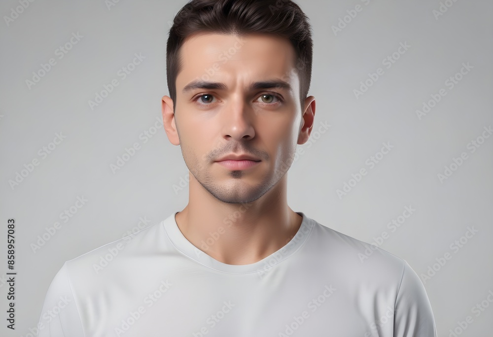 Fototapeta premium Positive man on clean background