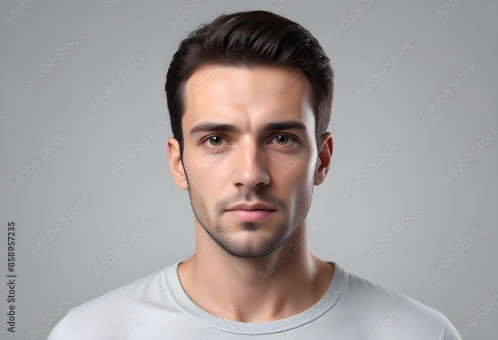 Obraz premium Positive man on clean background
