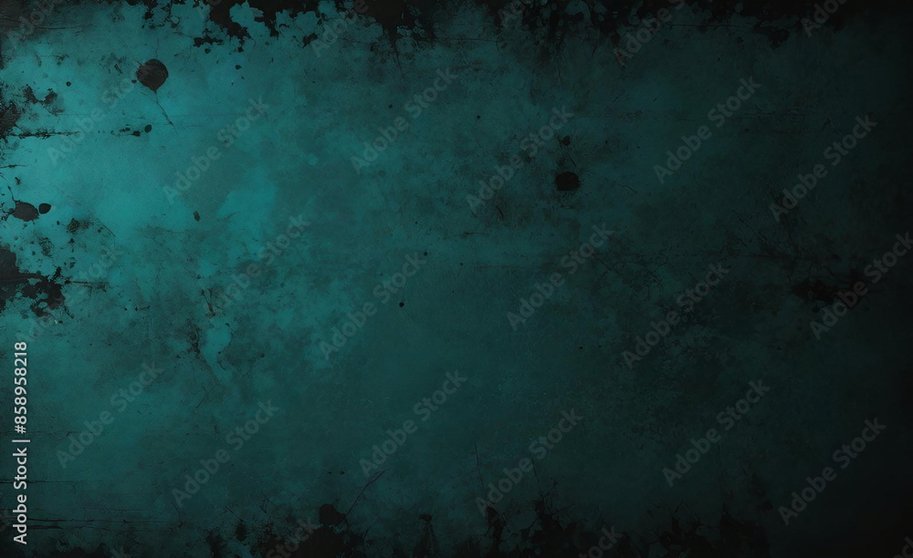 Fototapeta premium Seamless Glowing green black blue grainy background dark noise texture banner poster backdrop design copy space. Dark matte background with space for design. Toned fabric surface. Template. Empty