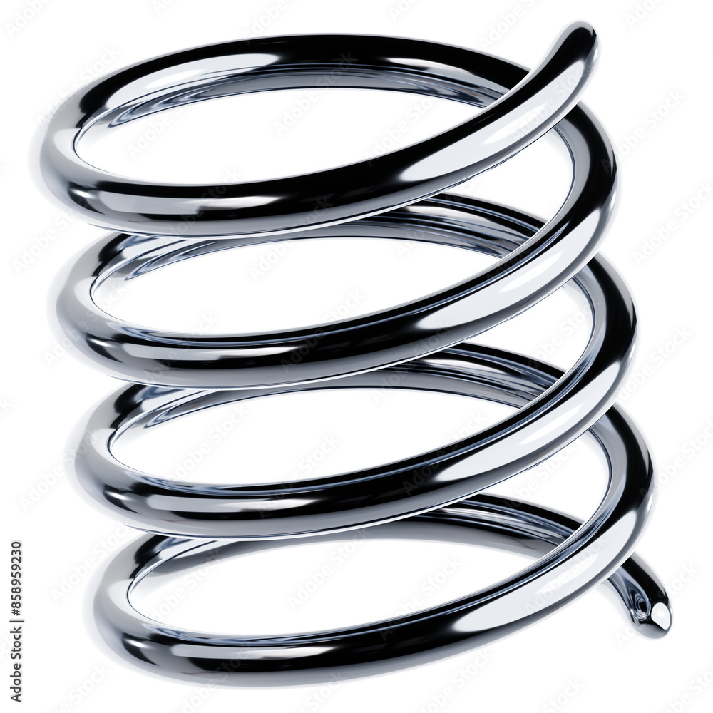 3D Shiny Metallic Spiral Illustration 3D Shiny Metallic Spiral Illustration