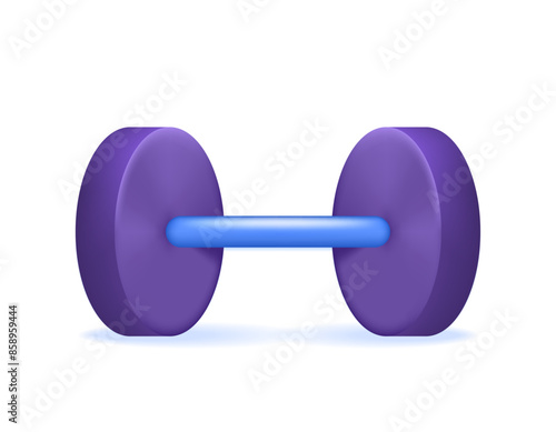 dumbbell illustration. weight lifting equipment used for weight training. gym, fitness, sport. icon or symbol. minimalist 3d concept design. graphic elements