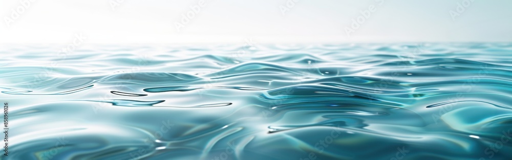 The image is of a large body of water with a blue color. The water appears to be calm and still, with no visible waves or ripples The image is of a large body of water with a blue color. The water appears to be calm and still, with no visible waves or ripples