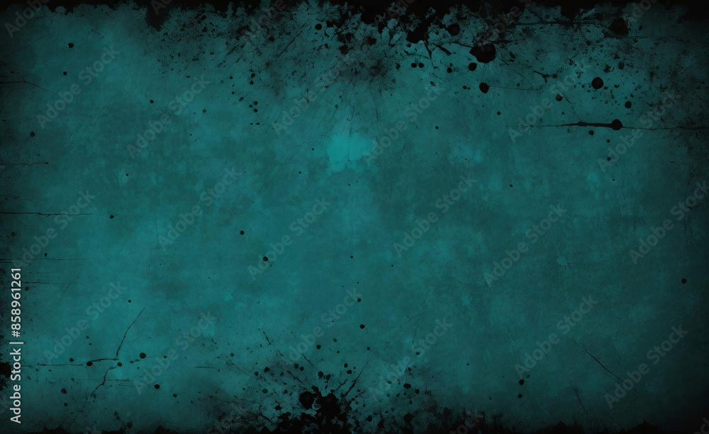 Obraz premium Seamless Glowing green black blue grainy background dark noise texture banner poster backdrop design copy space. Dark matte background with space for design. Toned fabric surface. Template. Empty