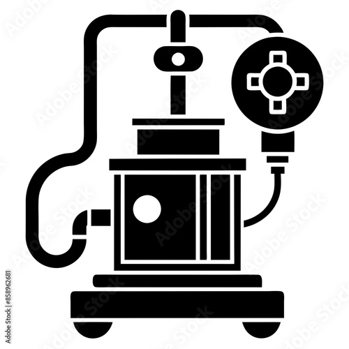 Anesthesia machine icon silhouette vector design illustration.