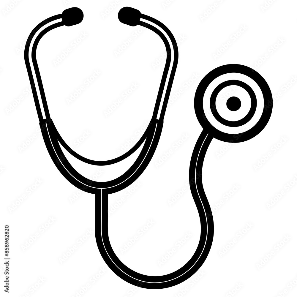 Stetoscop icon silhouette vector illustration. Stetoscop icon silhouette vector illustration.