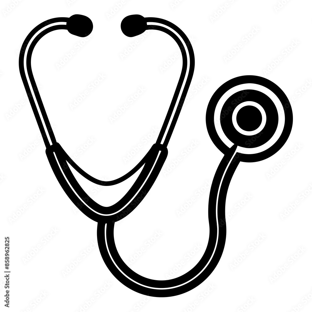 Stetoscop icon silhouette vector illustration. Stetoscop icon silhouette vector illustration.
