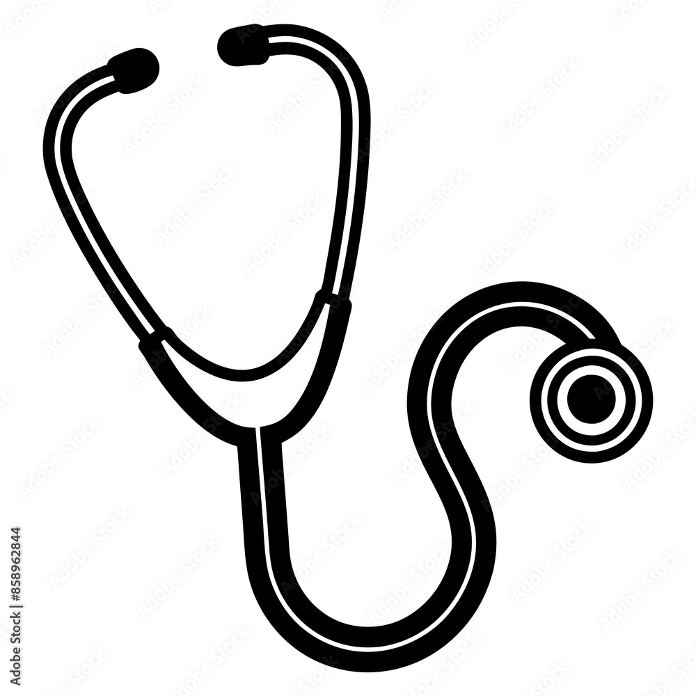 Stetoscop icon silhouette vector illustration. Stetoscop icon silhouette vector illustration.