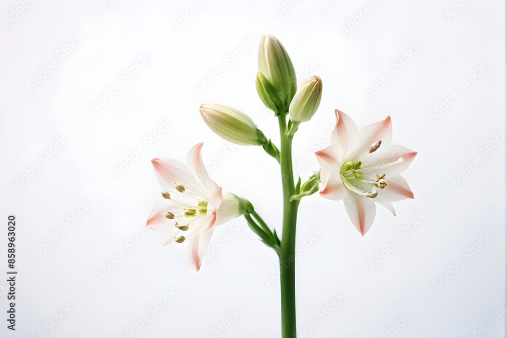Tuberose flowers and buds isolated on white background Tuberose flowers and buds isolated on white background