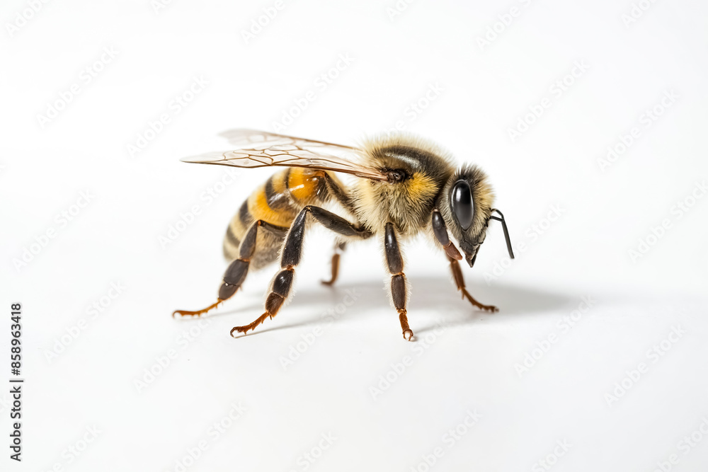 Honey Bee Isolated on White Background Honey Bee Isolated on White Background