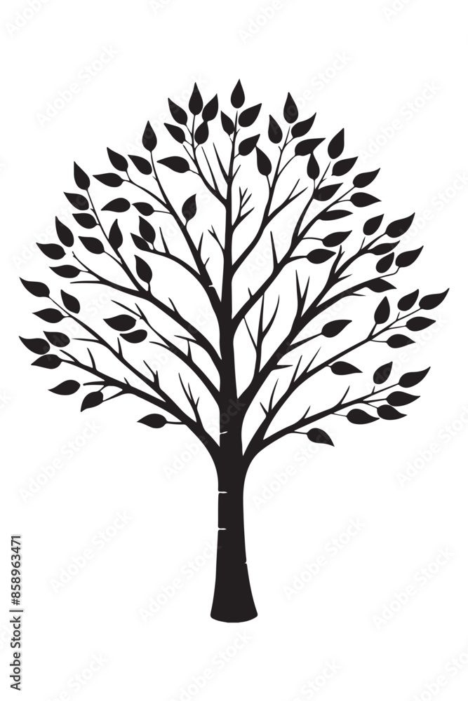 Birch silhouette design vector art AI Generated Birch silhouette design vector art AI Generated