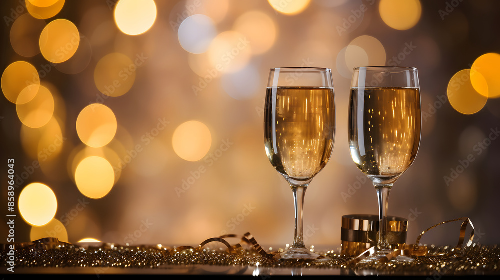 wine glass with sparkling background