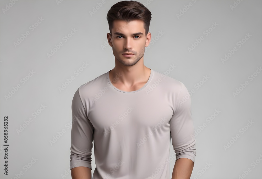 Positive man on clean background Positive man on clean background