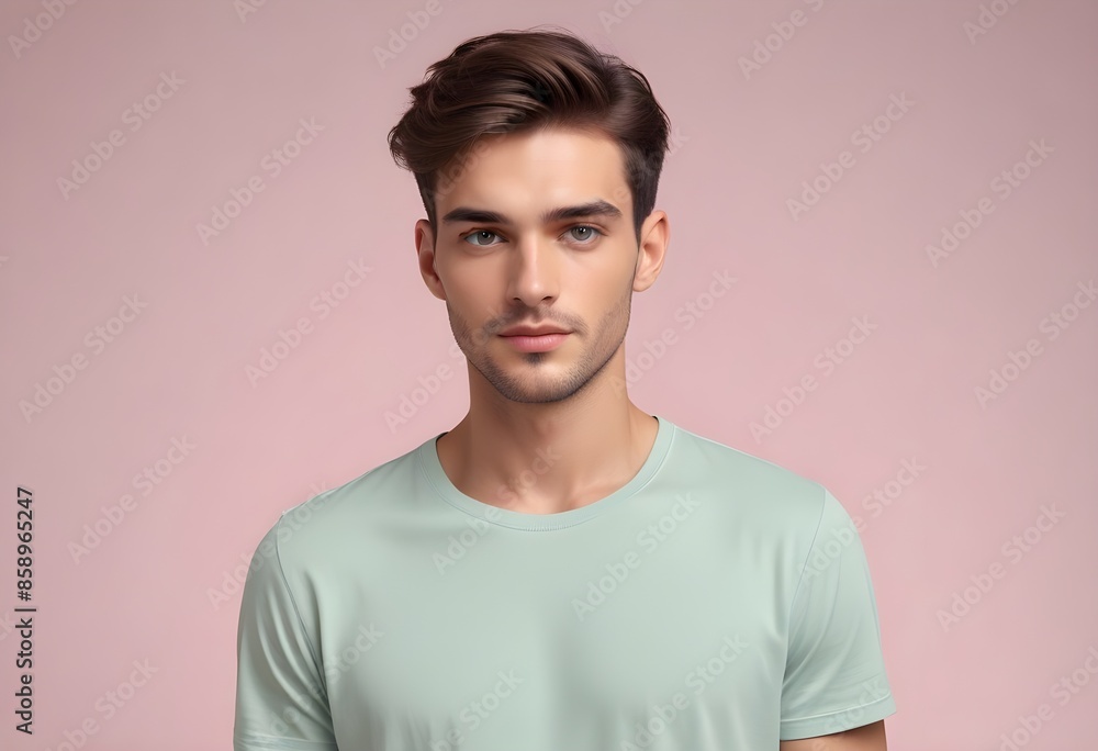 Positive man on clean background Positive man on clean background