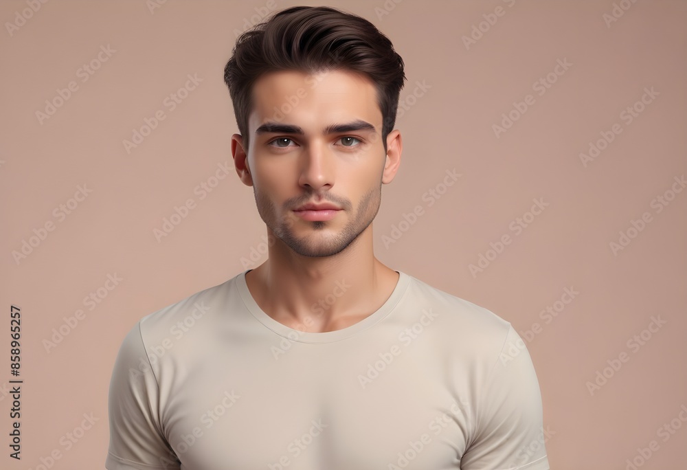 Obraz premium Positive man on clean background