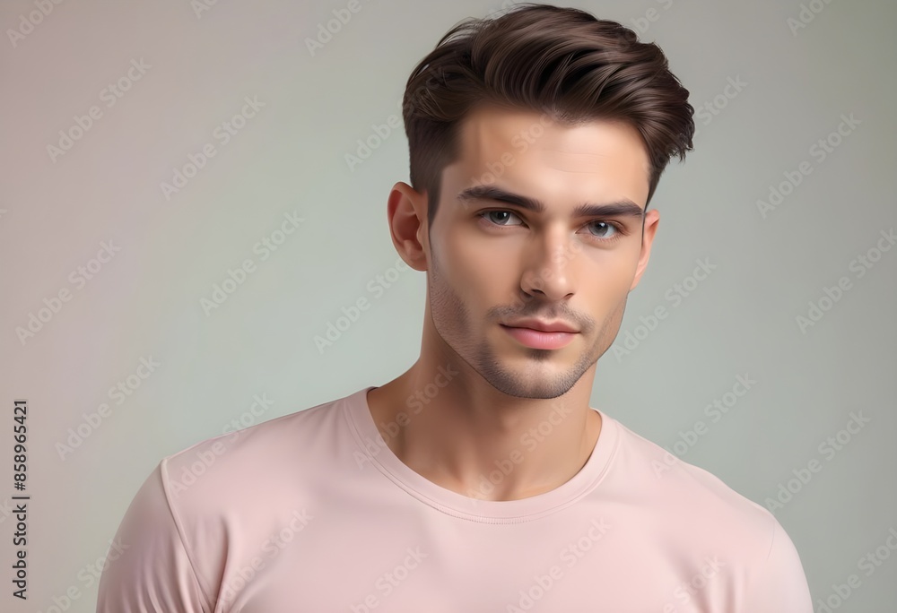 Obraz premium Positive man on clean background