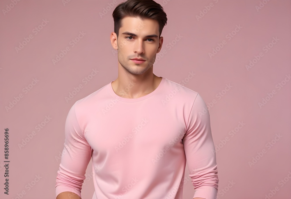 Positive man on clean background Positive man on clean background