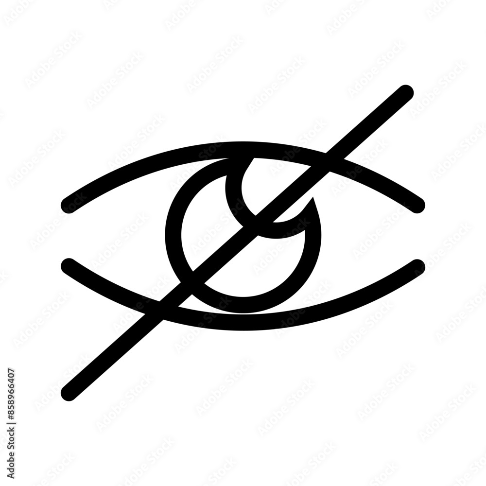 ban eye icon on white background ban eye icon on white background