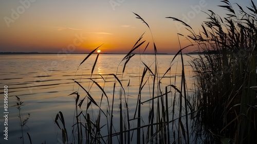 sunset on the river