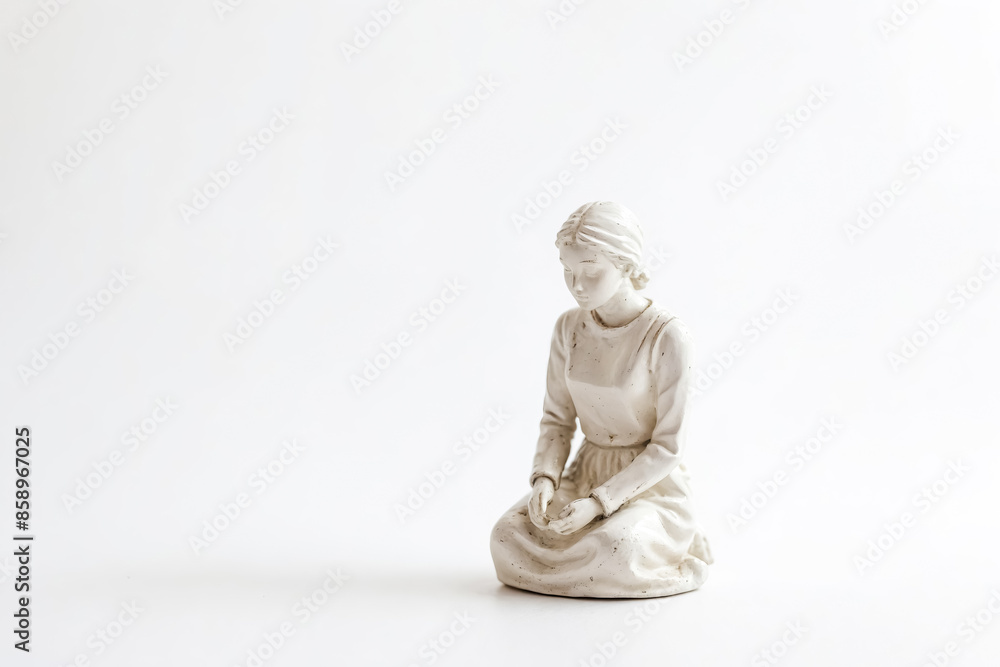 White Figurine of a Woman Kneeling White Figurine of a Woman Kneeling