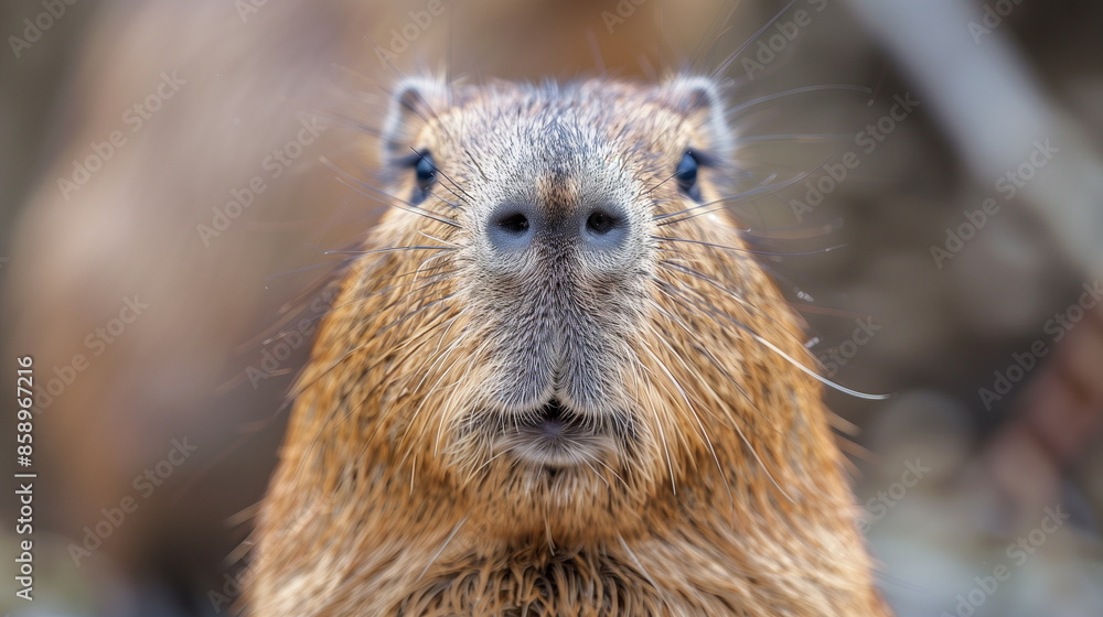 A small smile of a kind capybara : Animal. AI Generative. A small smile of a kind capybara : Animal. AI Generative.