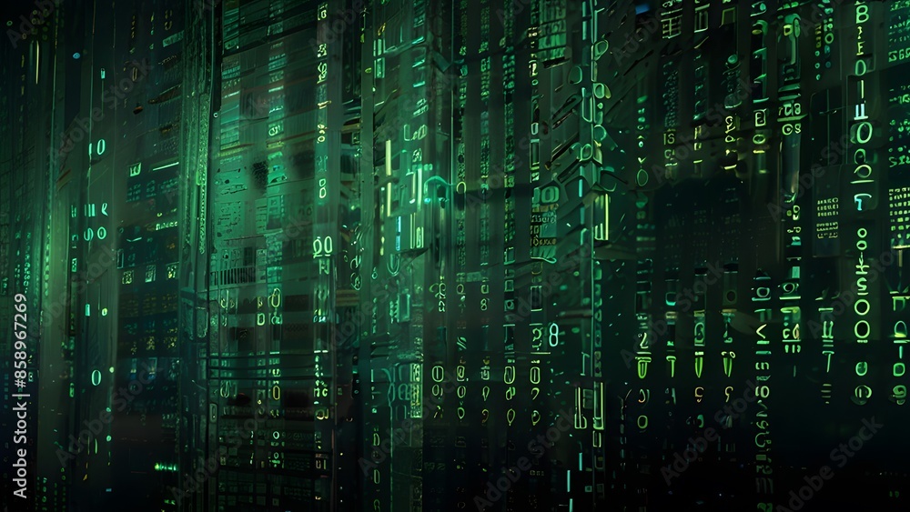 Abstract Digital Matrix Background - Generative AI Abstract Digital Matrix Background - Generative AI