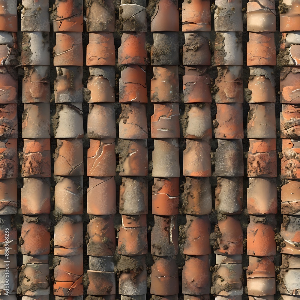 Top View of Ancient Roman Roof Tiles