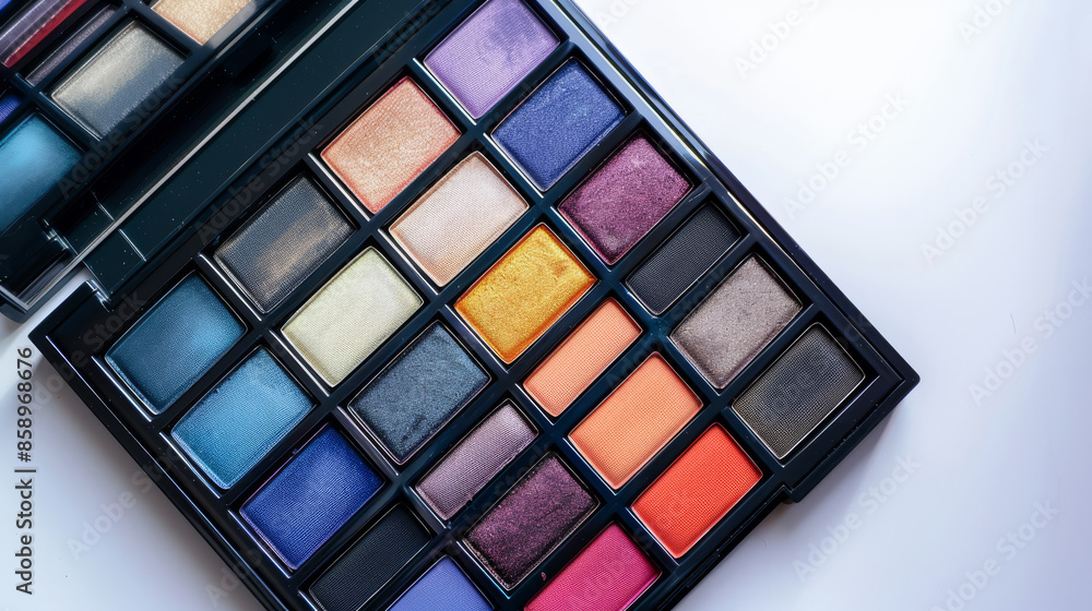 High-quality eyeshadow palette featuring a vibrant array of colors, perfect for creating numerous makeup looks. High-quality eyeshadow palette featuring a vibrant array of colors, perfect for creating numerous makeup looks.