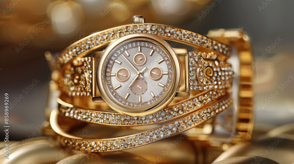 Dazzling Watch Set, Bedazzled Dial and Coordinating Bracelets for Fashion Forward Statements and Glamorous Accents. Trendy women watch with bracelet and bangle set, fashionable watch and jewellery. Dazzling Watch Set, Bedazzled Dial and Coordinating Bracelets for Fashion Forward Statements and Glamorous Accents. Trendy women watch with bracelet and bangle set, fashionable watch and jewellery.