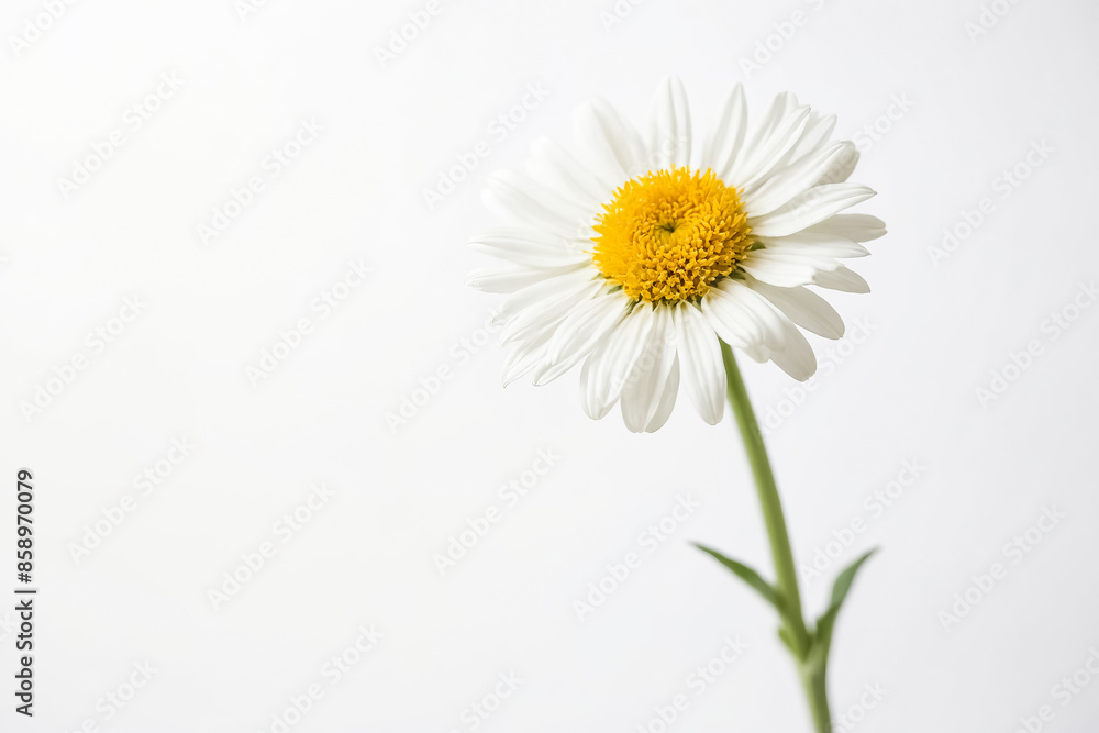 Naklejka premium Single Daisy Flower on White Background
