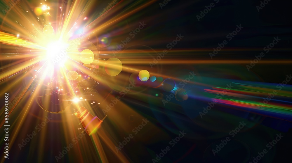 Easy to add lens flare effects for overlay designs or screen blending mode to make high-quality images. Abstract sun burst, digital flare, iridescent glare over black background. Easy to add lens flare effects for overlay designs or screen blending mode to make high-quality images. Abstract sun burst, digital flare, iridescent glare over black background.