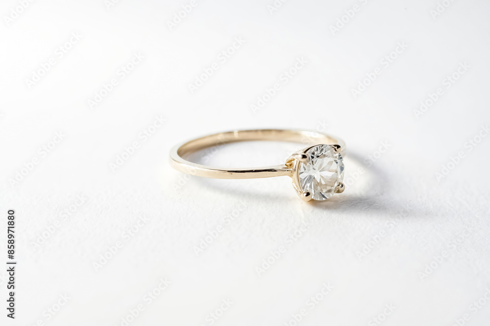 Gold band with a large diamond ring Gold band with a large diamond ring