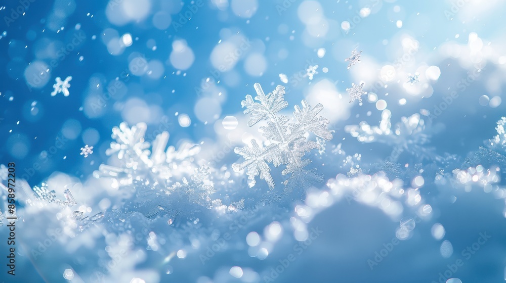 This image showcases intricate snowflakes falling onto a bed of pristine snow. The delicate crystalline structures are illuminated by the soft glow of sunlight, creating a captivating visual display. This image showcases intricate snowflakes falling onto a bed of pristine snow. The delicate crystalline structures are illuminated by the soft glow of sunlight, creating a captivating visual display.