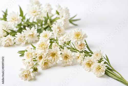 White Flowers on White Background