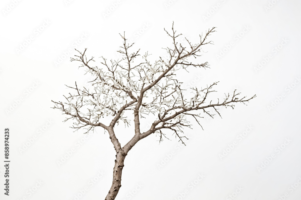 Bare Tree Branch Against White Background Bare Tree Branch Against White Background