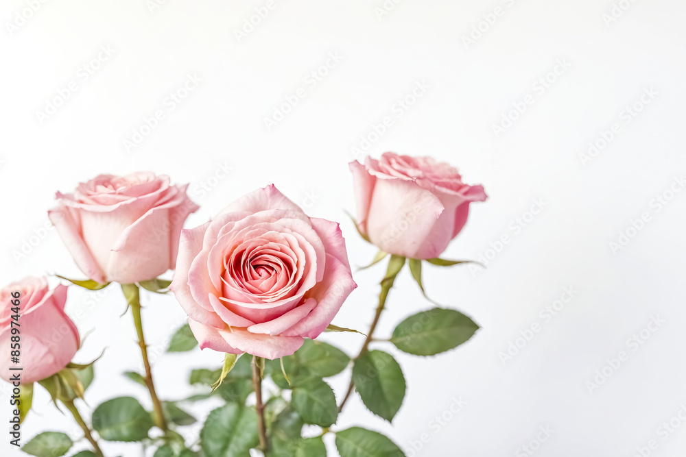 Beautiful pink roses isolated on white background Beautiful pink roses isolated on white background