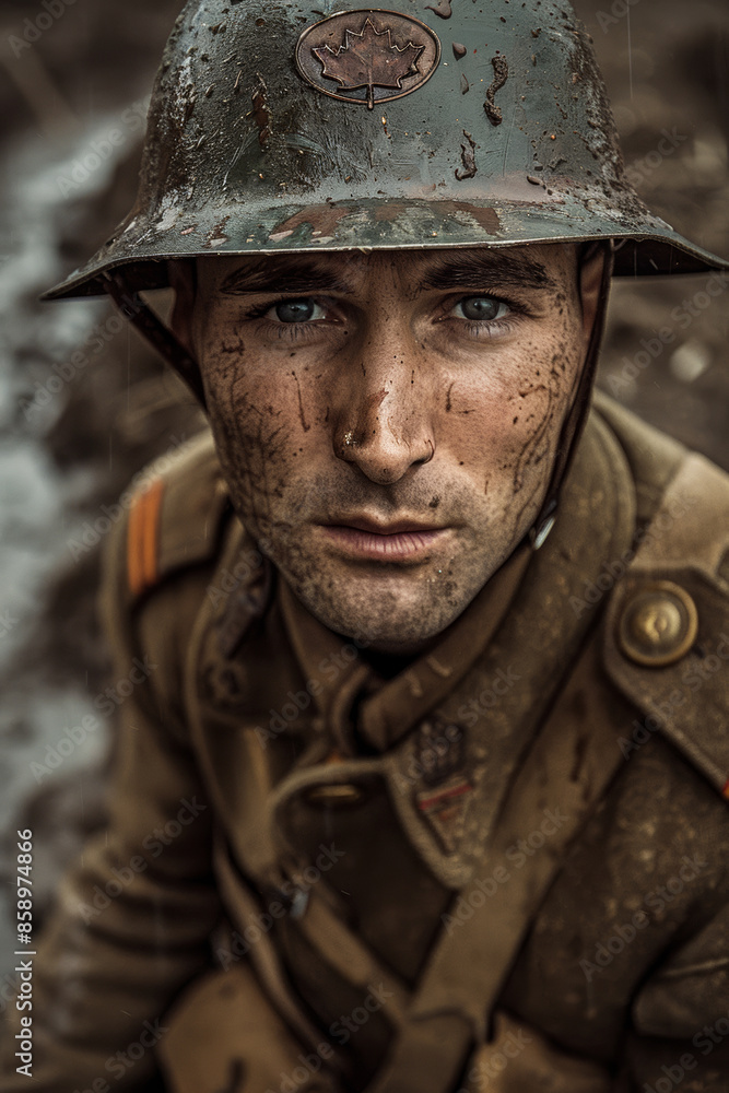 World War I Canadian Soldier in Uniform. World War I Canadian Soldier in Uniform.